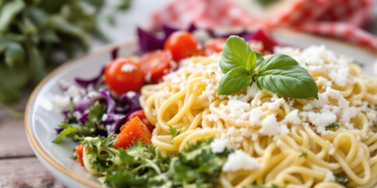 Close-up of freshly made keto pasta on a wooden board, perfect for a low-carb and healthy meal option."